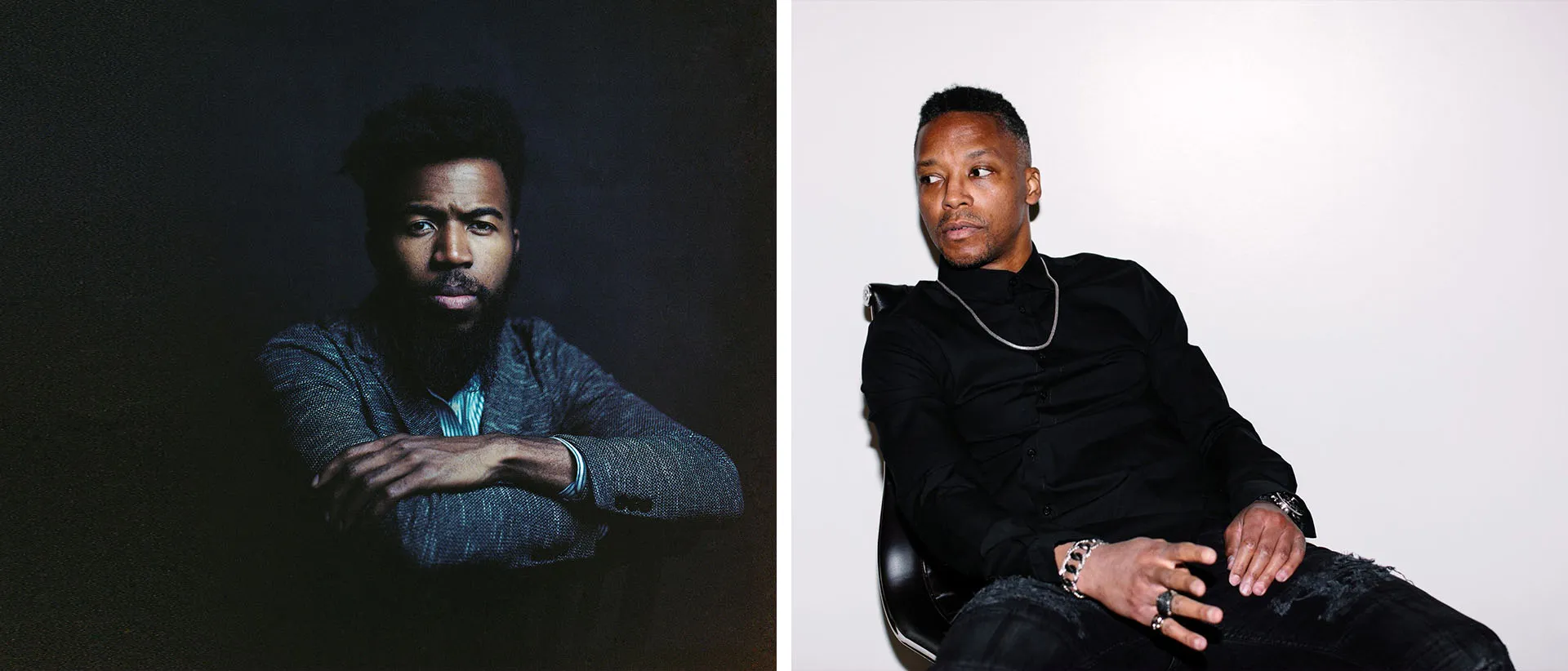 Portraits of Dr. Joshua Bennett and Lupe Fiasco
