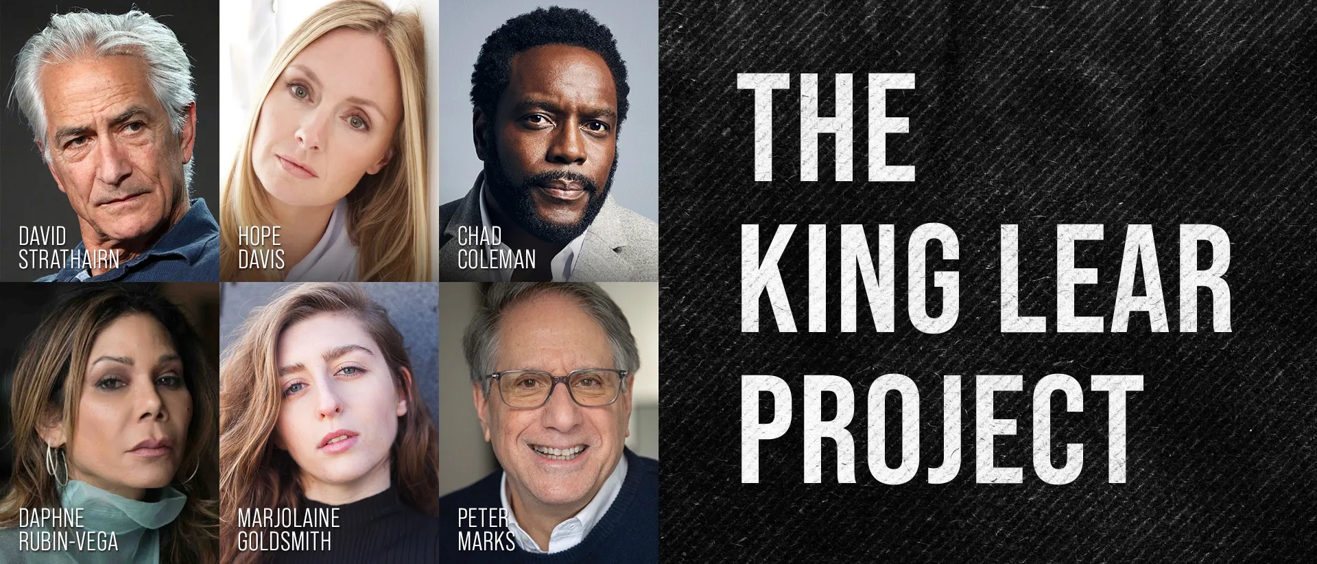 King Lear Project infographic with cast photos