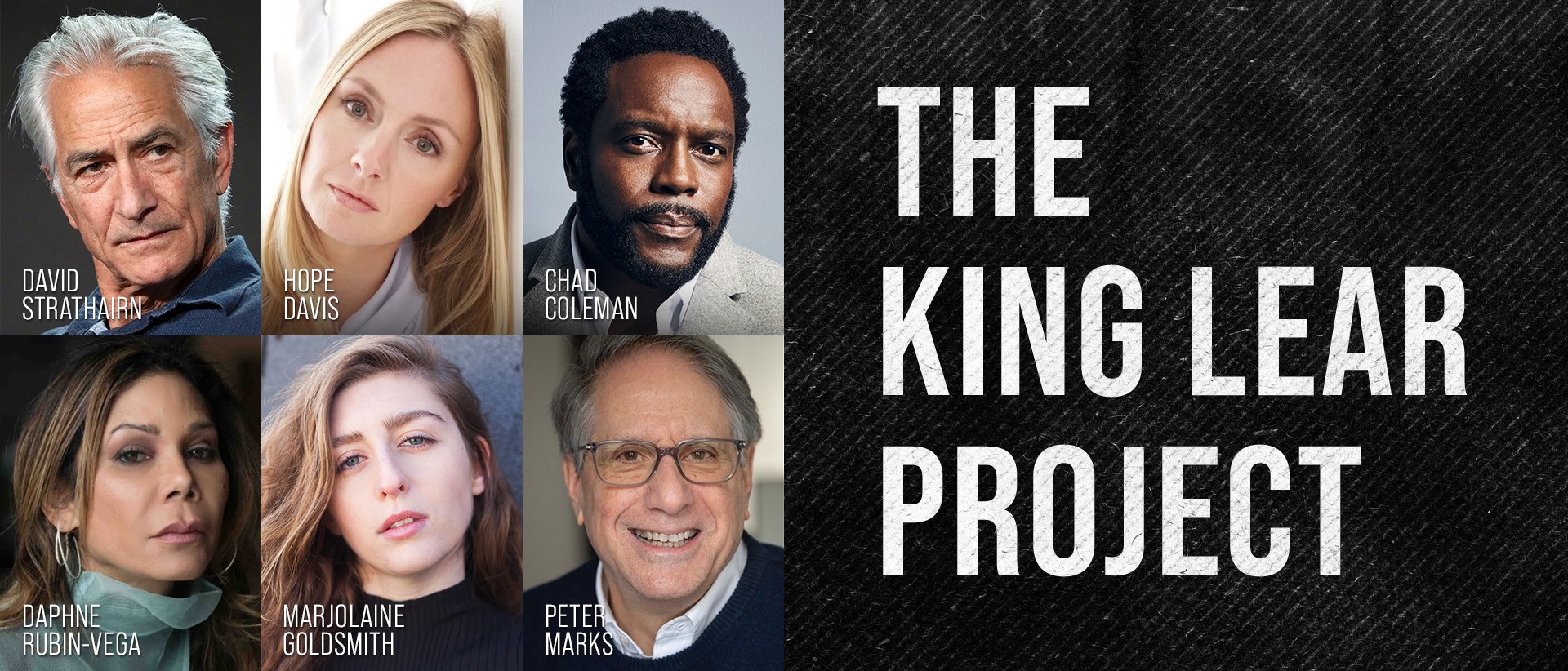 King Lear Project infographic with cast photos