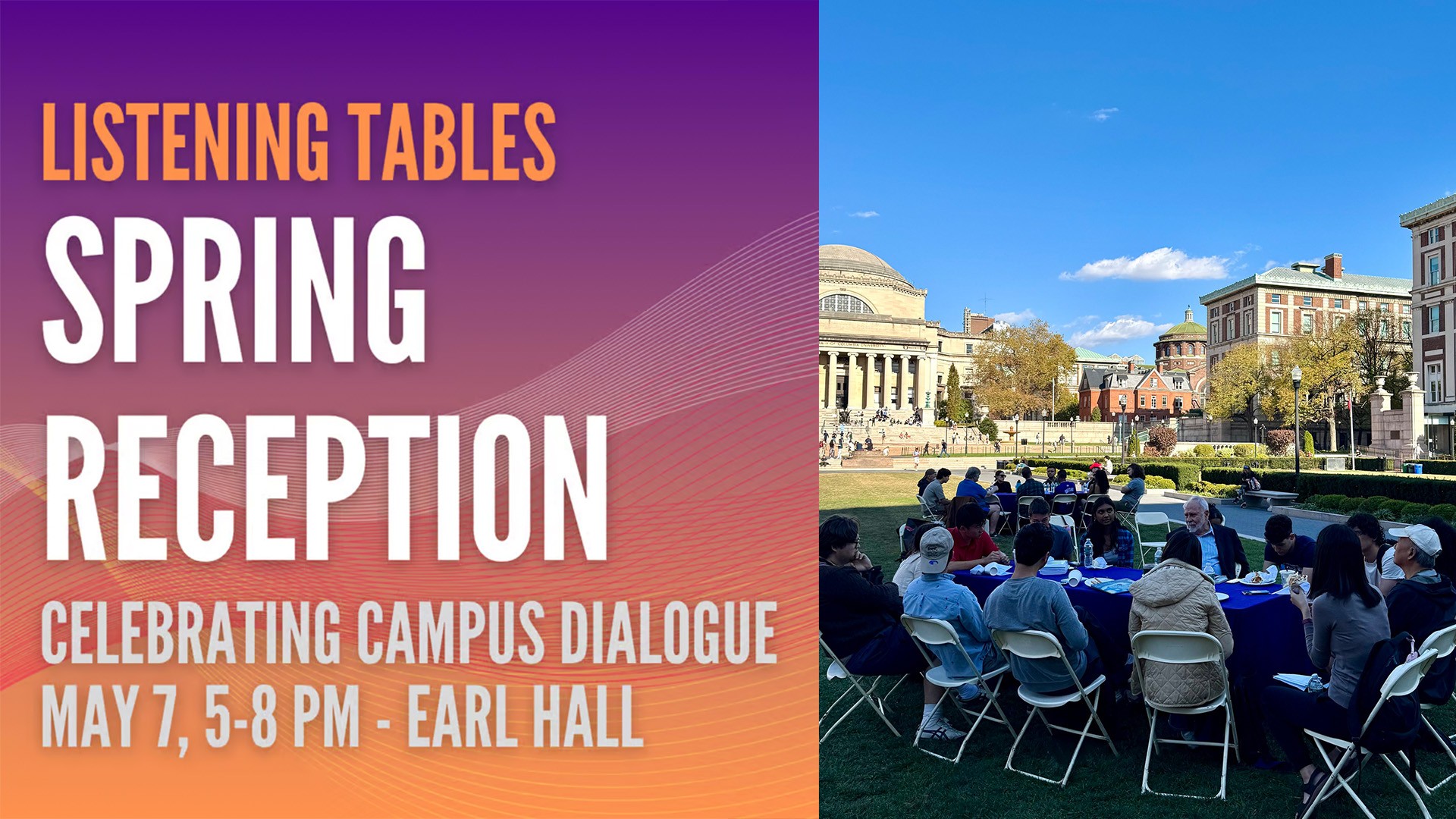 Listening Tables Spring Reception Event Graphic