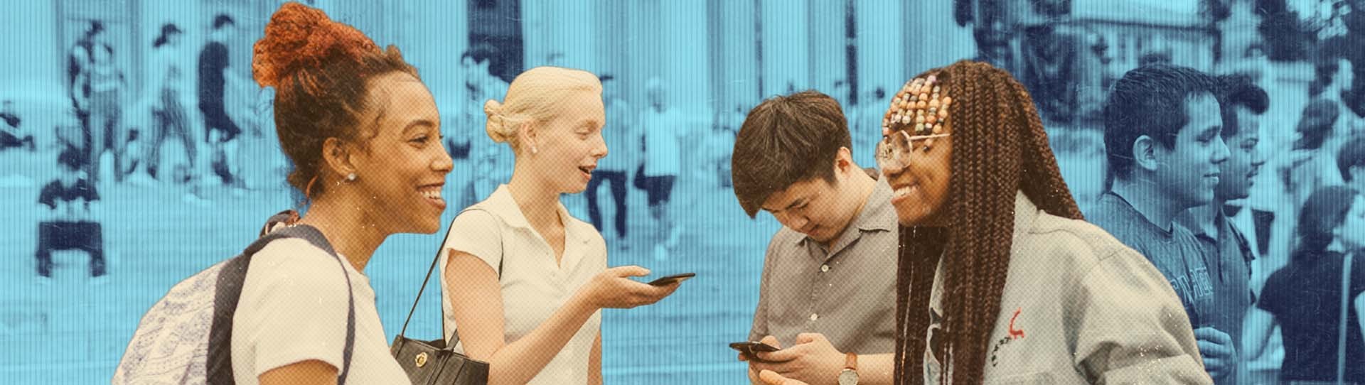 Students in conversation on Low Plaza