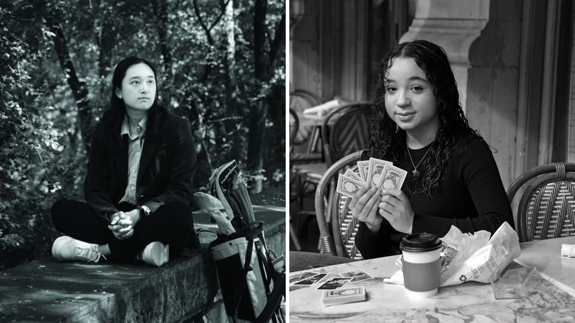 Portraits of Emma Shen ’26 and Tazia Mohammad ’27 (Credit: Jörg Meyer)