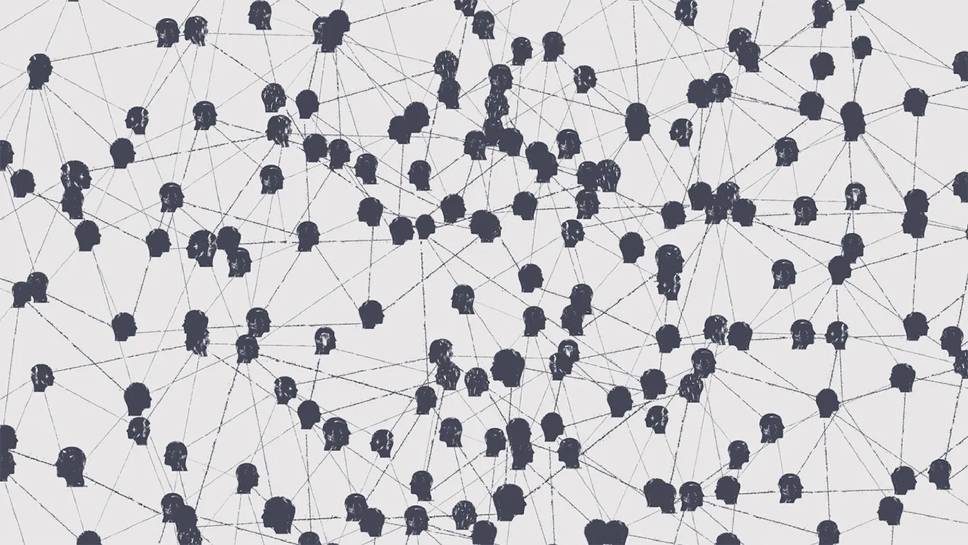 Graphic representing networked social connections